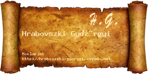 Hrabovszki Györgyi névjegykártya